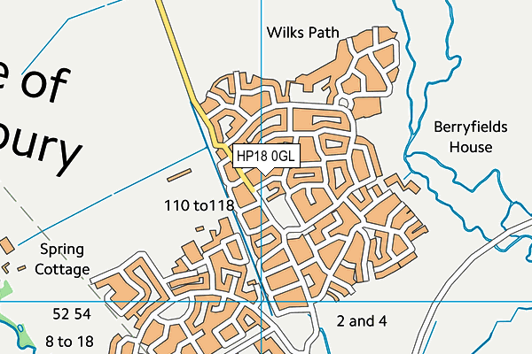 HP18 0GL map - OS VectorMap District (Ordnance Survey)