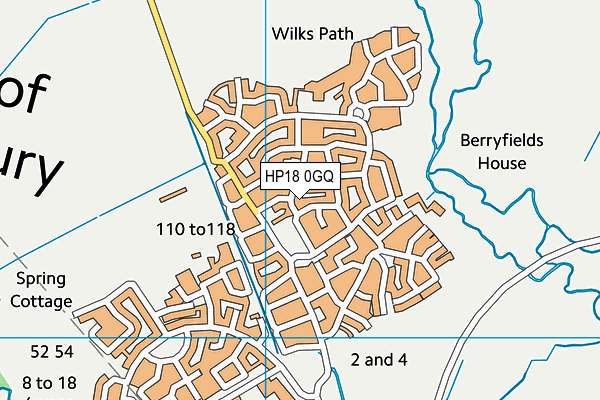 HP18 0GQ map - OS VectorMap District (Ordnance Survey)