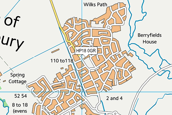 HP18 0GR map - OS VectorMap District (Ordnance Survey)