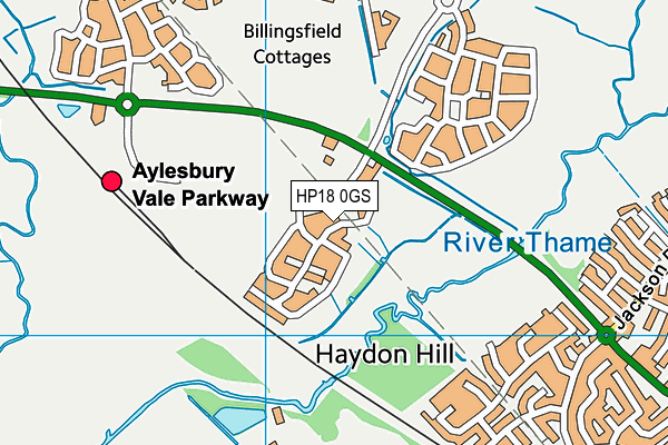 HP18 0GS map - OS VectorMap District (Ordnance Survey)