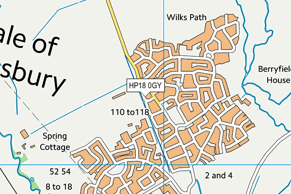 HP18 0GY map - OS VectorMap District (Ordnance Survey)
