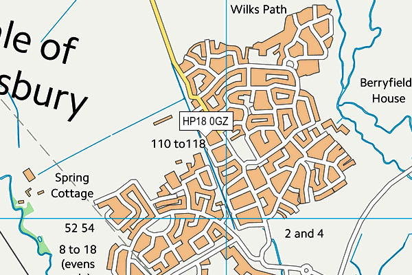 HP18 0GZ map - OS VectorMap District (Ordnance Survey)