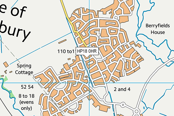HP18 0HR map - OS VectorMap District (Ordnance Survey)