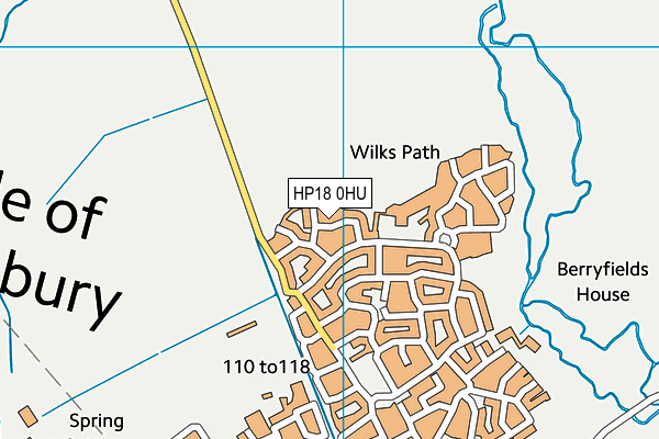 HP18 0HU map - OS VectorMap District (Ordnance Survey)