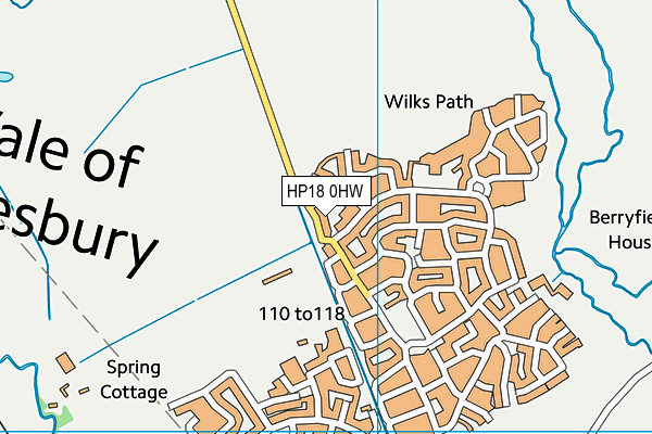 HP18 0HW map - OS VectorMap District (Ordnance Survey)