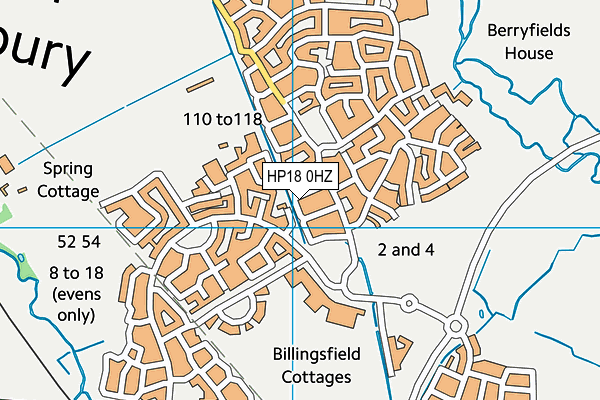 HP18 0HZ map - OS VectorMap District (Ordnance Survey)