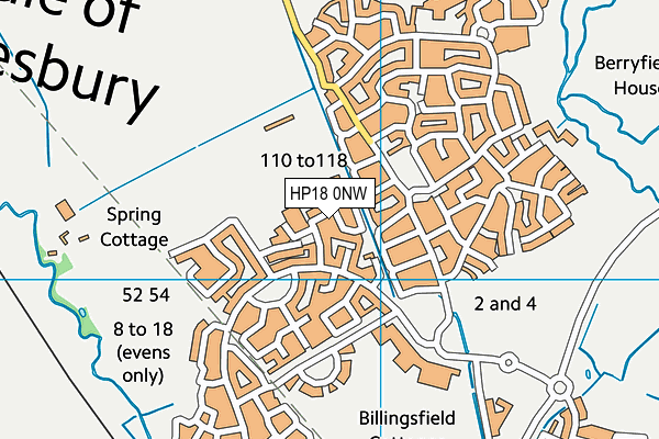 HP18 0NW map - OS VectorMap District (Ordnance Survey)