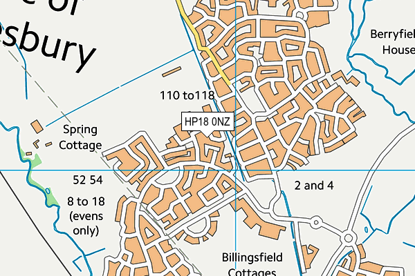 HP18 0NZ map - OS VectorMap District (Ordnance Survey)