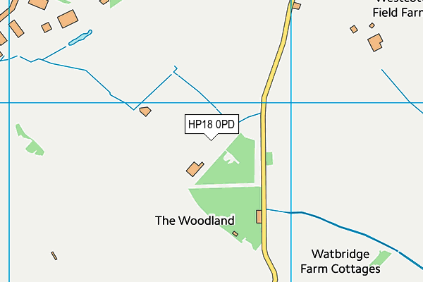 Westcott Sports Club map (HP18 0PD) - OS VectorMap District (Ordnance Survey)