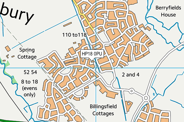 HP18 0PU map - OS VectorMap District (Ordnance Survey)