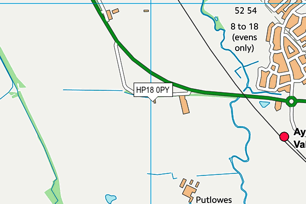 HP18 0PY map - OS VectorMap District (Ordnance Survey)