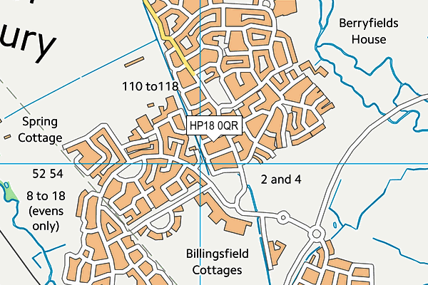 HP18 0QR map - OS VectorMap District (Ordnance Survey)