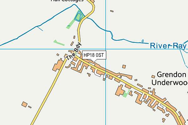 HP18 0ST map - OS VectorMap District (Ordnance Survey)