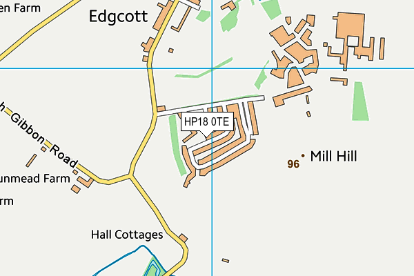 HP18 0TE map - OS VectorMap District (Ordnance Survey)
