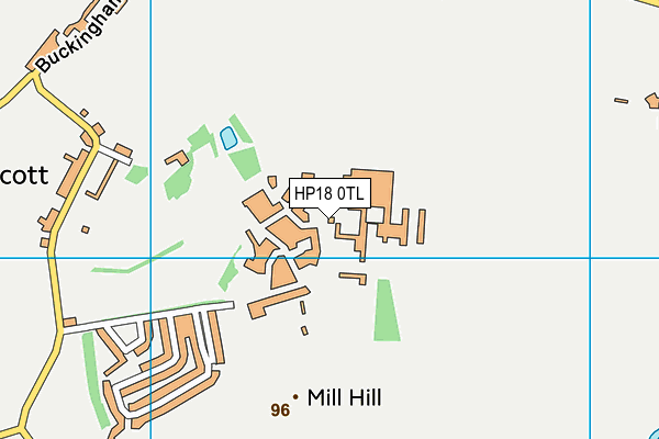 Hmp Springhill & Grendon Underwood (Springhill Site) map (HP18 0TL) - OS VectorMap District (Ordnance Survey)