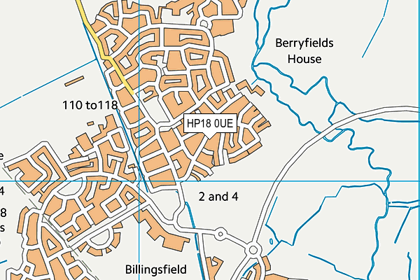 HP18 0UE map - OS VectorMap District (Ordnance Survey)