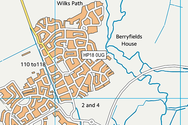 HP18 0UG map - OS VectorMap District (Ordnance Survey)