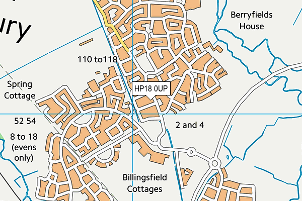 HP18 0UP map - OS VectorMap District (Ordnance Survey)