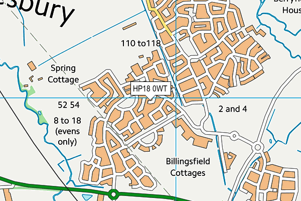HP18 0WT map - OS VectorMap District (Ordnance Survey)