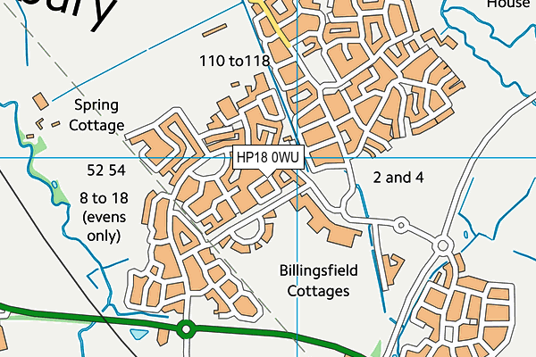 HP18 0WU map - OS VectorMap District (Ordnance Survey)