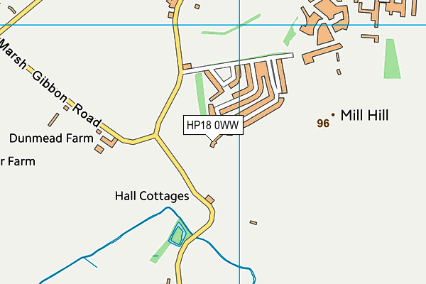 HP18 0WW map - OS VectorMap District (Ordnance Survey)
