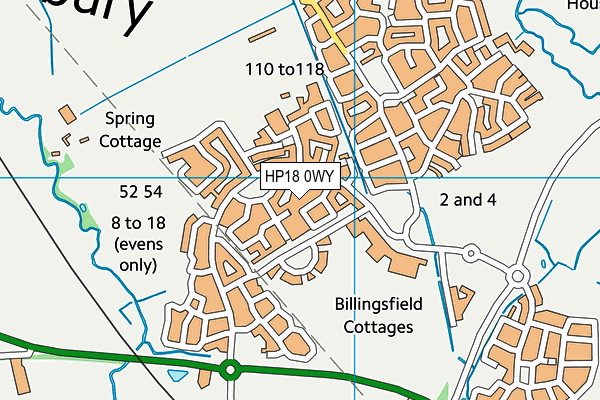 HP18 0WY map - OS VectorMap District (Ordnance Survey)