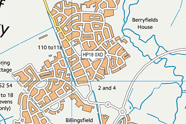 HP18 0XD map - OS VectorMap District (Ordnance Survey)