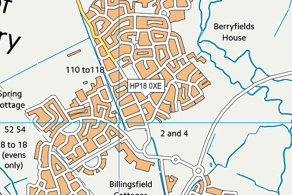 HP18 0XE map - OS VectorMap District (Ordnance Survey)