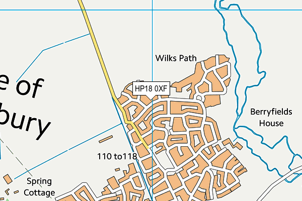 HP18 0XF map - OS VectorMap District (Ordnance Survey)