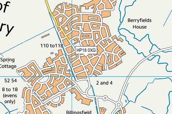 HP18 0XG map - OS VectorMap District (Ordnance Survey)