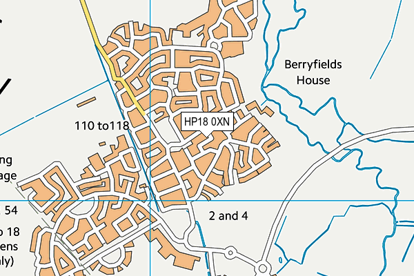 HP18 0XN map - OS VectorMap District (Ordnance Survey)