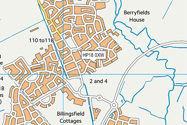 HP18 0XW map - OS VectorMap District (Ordnance Survey)