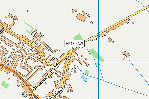 HP18 9AW map - OS VectorMap District (Ordnance Survey)
