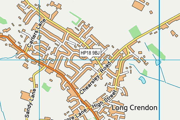 HP18 9BJ map - OS VectorMap District (Ordnance Survey)