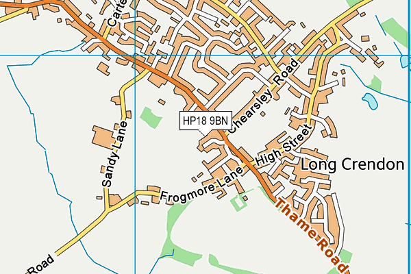 HP18 9BN map - OS VectorMap District (Ordnance Survey)
