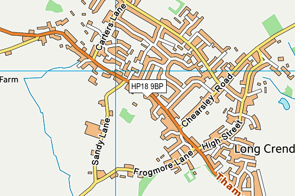 HP18 9BP map - OS VectorMap District (Ordnance Survey)