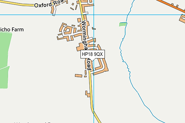 HP18 9QX map - OS VectorMap District (Ordnance Survey)