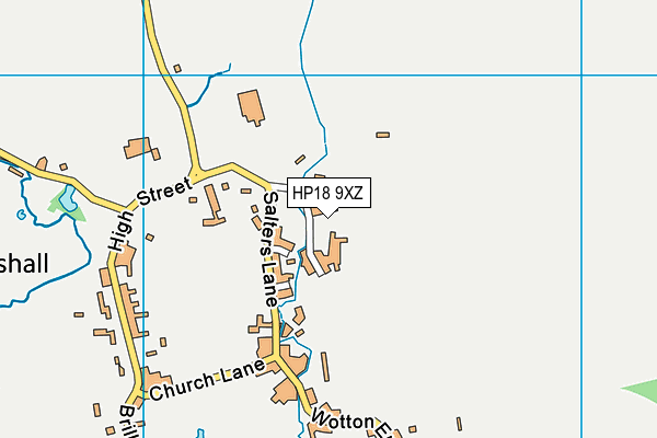 HP18 9XZ map - OS VectorMap District (Ordnance Survey)