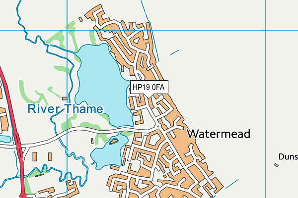 HP19 0FA map - OS VectorMap District (Ordnance Survey)