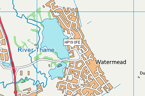 HP19 0FE map - OS VectorMap District (Ordnance Survey)