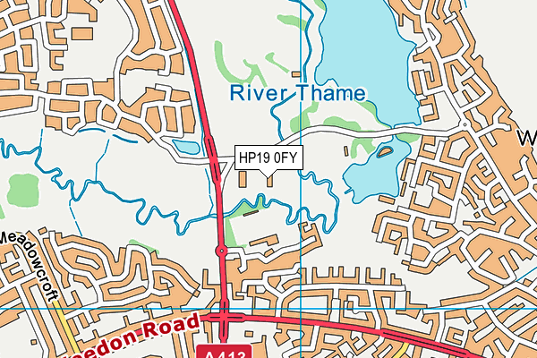 Reflexions Health & Leisure (Aylesbury) map (HP19 0FY) - OS VectorMap District (Ordnance Survey)