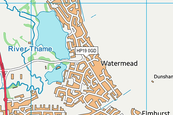 HP19 0GD map - OS VectorMap District (Ordnance Survey)