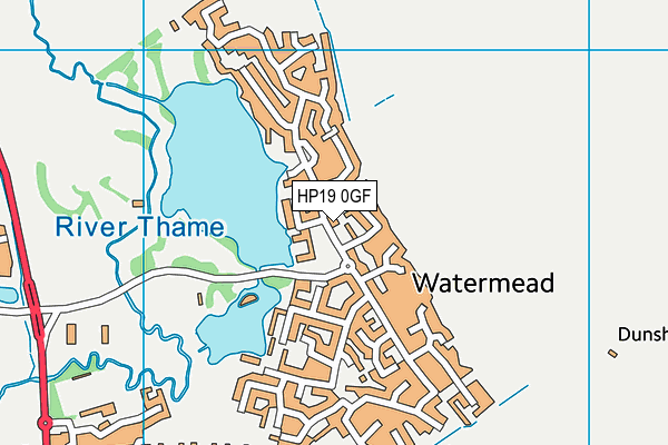HP19 0GF map - OS VectorMap District (Ordnance Survey)