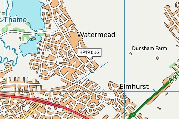 HP19 0UG map - OS VectorMap District (Ordnance Survey)