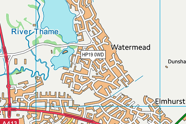 HP19 0WD map - OS VectorMap District (Ordnance Survey)