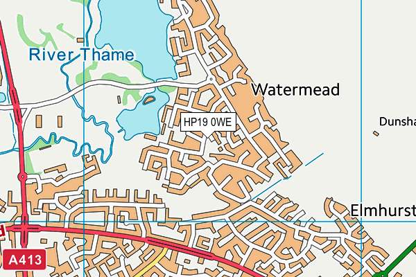 HP19 0WE map - OS VectorMap District (Ordnance Survey)