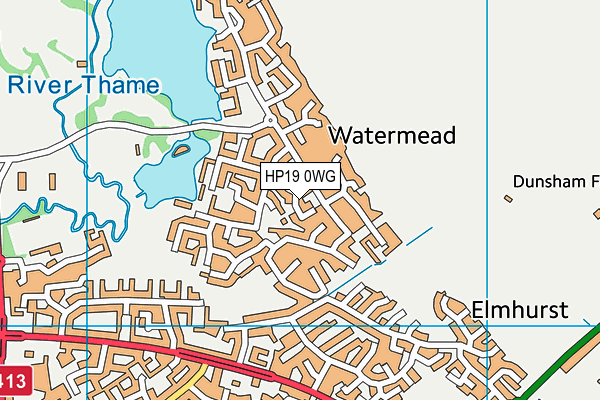 HP19 0WG map - OS VectorMap District (Ordnance Survey)