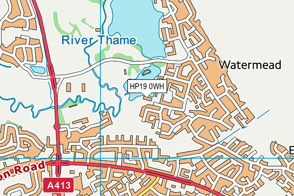 HP19 0WH map - OS VectorMap District (Ordnance Survey)
