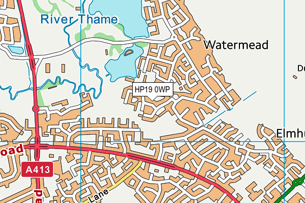 HP19 0WP map - OS VectorMap District (Ordnance Survey)