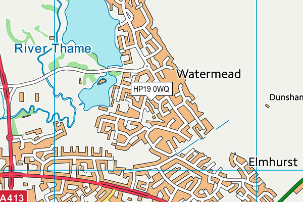 HP19 0WQ map - OS VectorMap District (Ordnance Survey)